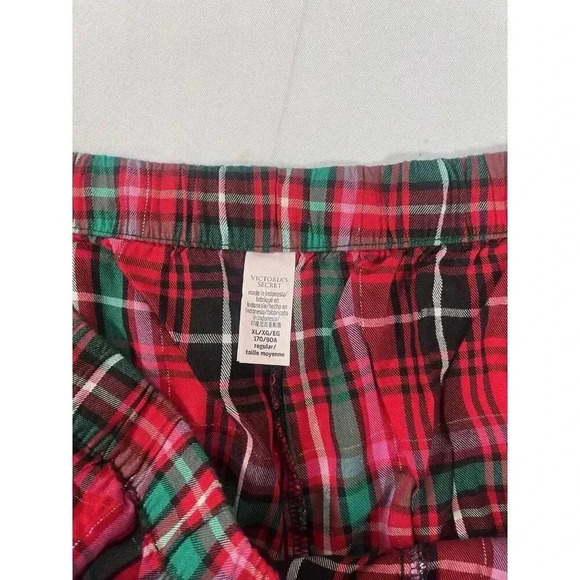 Victorias Secret Red Black Plaid 2 Piece Pajama Set Size XL - Picture 5 of 8